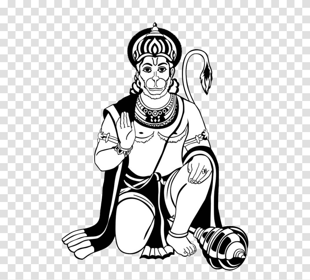 Hanuman Hanuman Black And White, Person, Human, Comics, Book Transparent Png