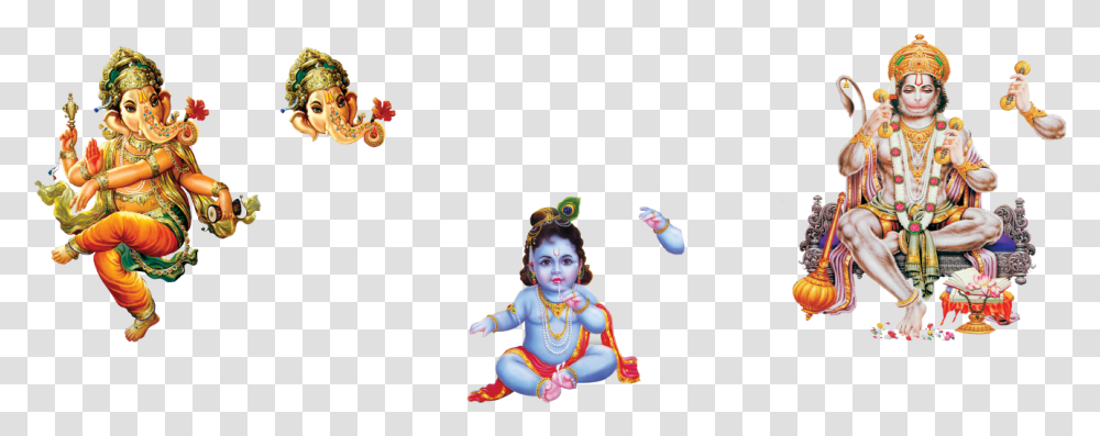 Hanuman Krishna Hanuman And Ganesh, Person, Leisure Activities, Performer, Dance Pose Transparent Png