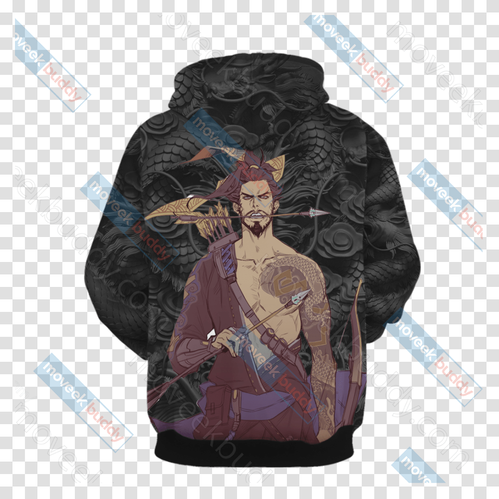 Hanzo 3d Hoodie Hoodie, Person, Poster, Advertisement Transparent Png