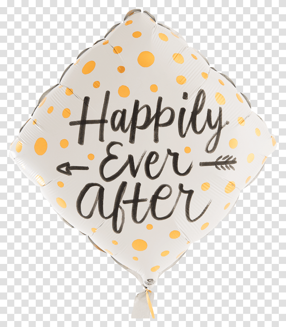 Happily Ever After Gold Dots 18 Foil Balloon Balloon, Text, Birthday Cake, Dessert, Food Transparent Png