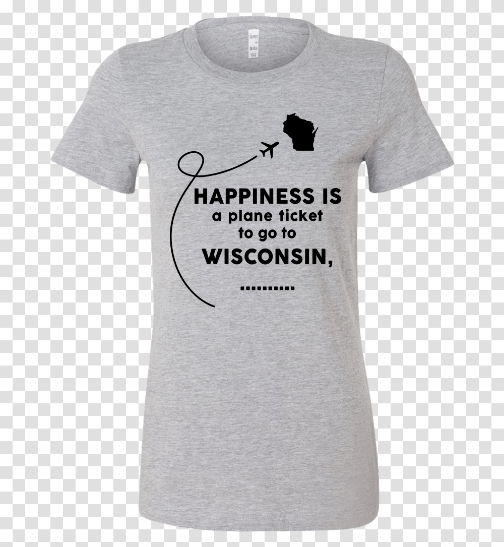 Happiness Is A Plane Ticket To Go To WisconsinClass Funny Halloween Shirt For Woman, Apparel, T-Shirt, Sleeve Transparent Png