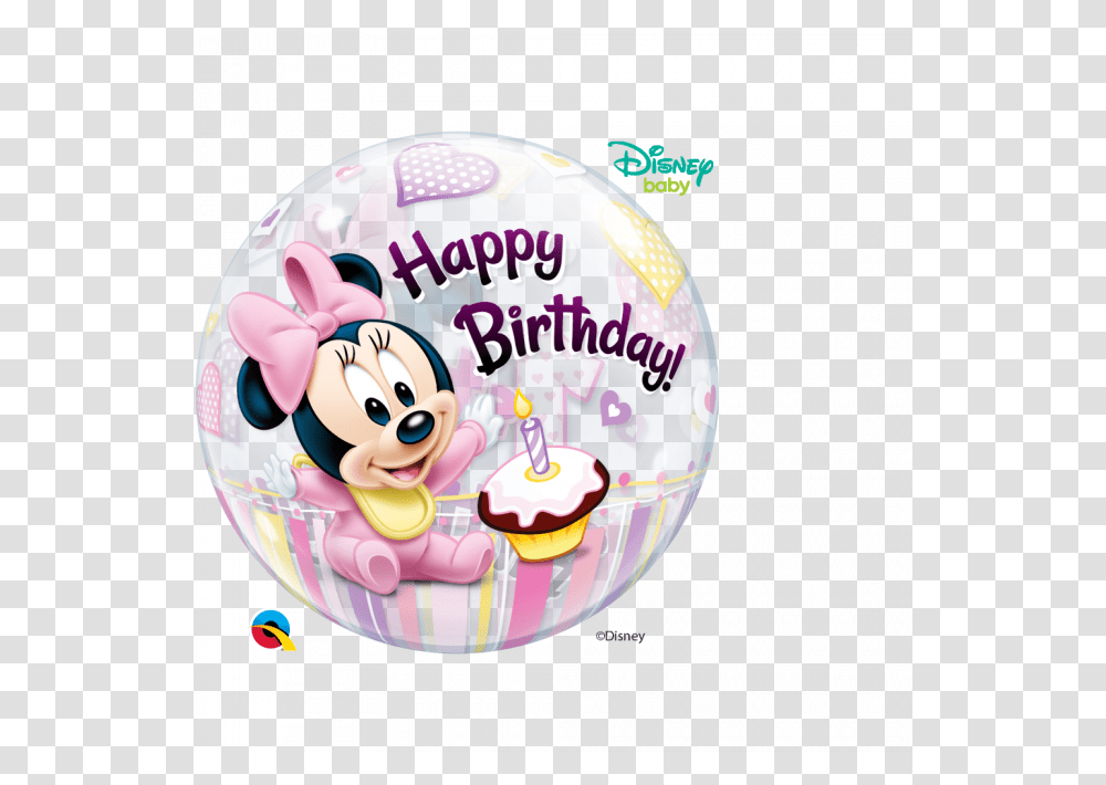 Happy 1st Birthday Girl Minnie Mouse Happy Birthday Baby Minnie Mouse, Ball, Sphere, Inflatable Transparent Png