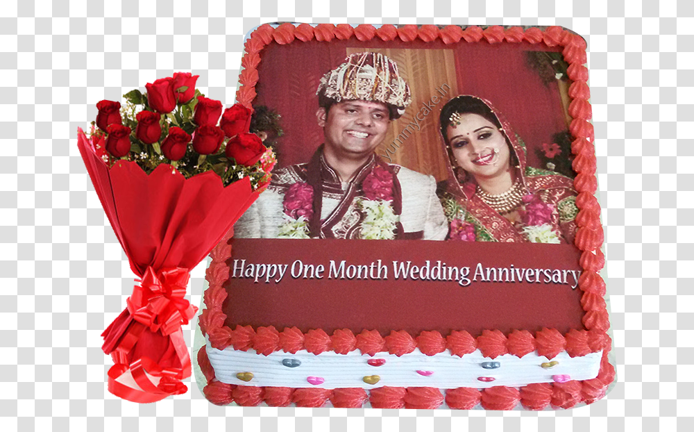 Happy 1st Wedding Anniversary Cake Cake Happy Marriage Anniversary, Dessert, Food, Person, Human Transparent Png