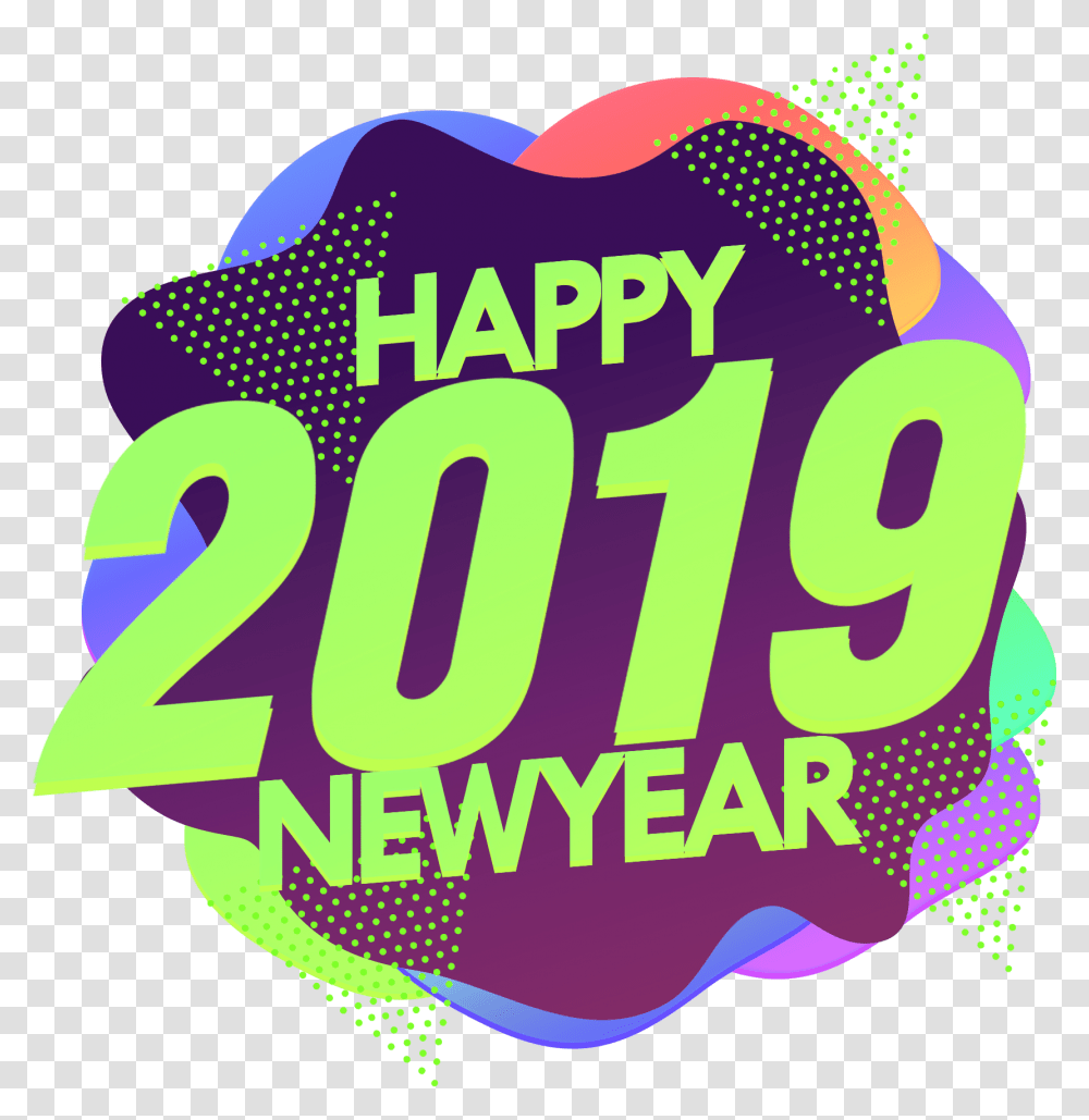 Happy 2019 New Year Image Illustration, Alphabet Transparent Png