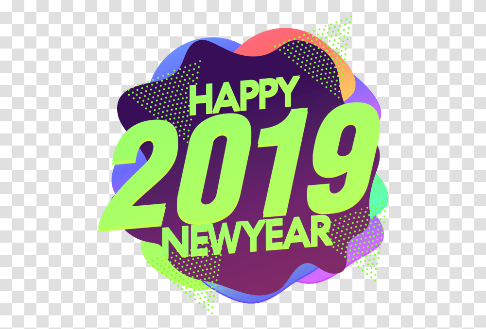 Happy 2019 New Year Image Illustration, Text, Alphabet, Graphics, Art Transparent Png