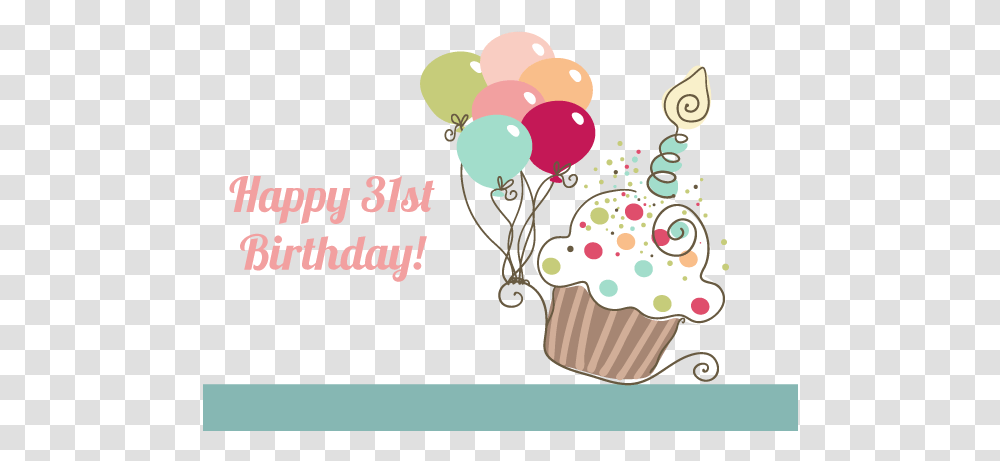 Happy 31st Birthday To Our Angel 31st Birthday Clip Art, Balloon, Cream, Dessert, Food Transparent Png