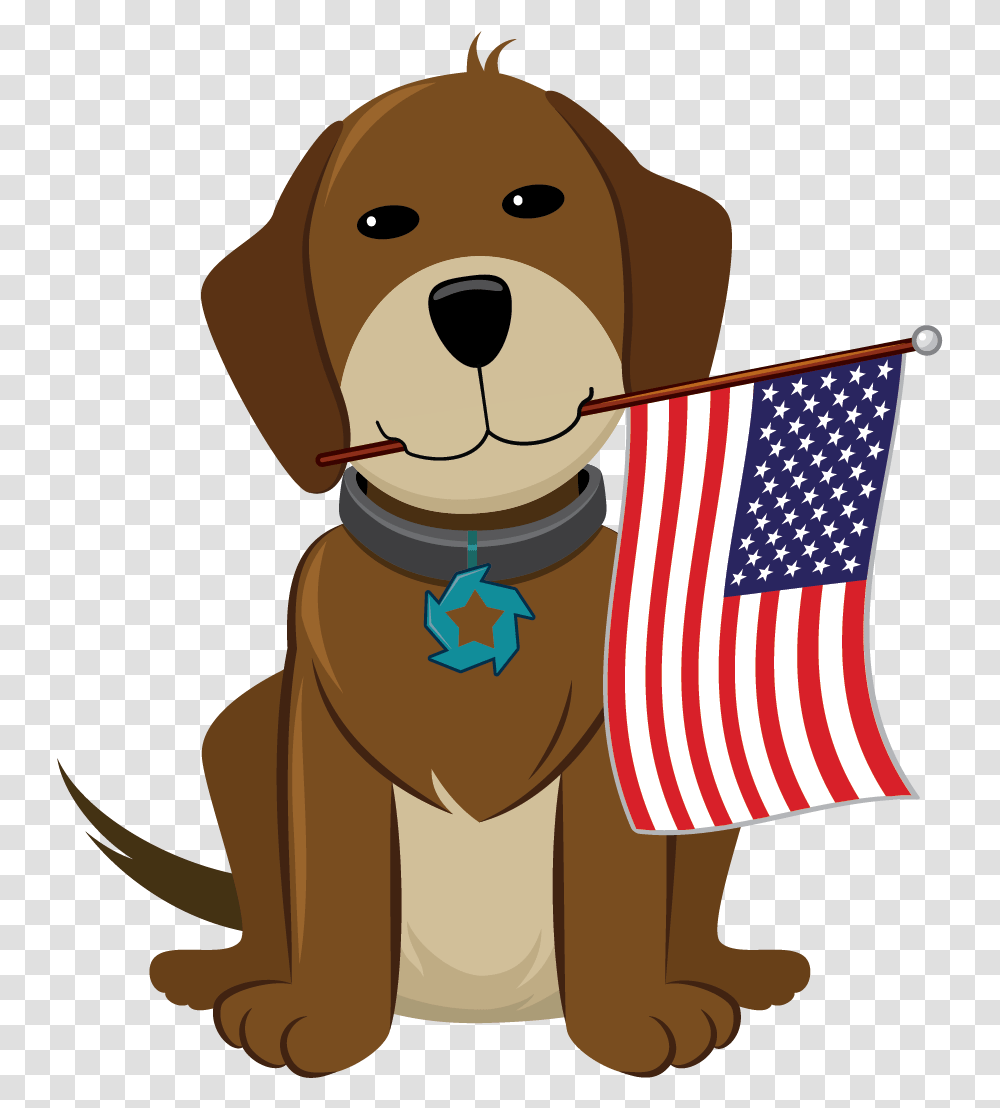 Happy 4th Of July Dog Clipart 4th Of July Happy Fourth Of July With Dog Clipart, Flag, American Flag, Mammal Transparent Png
