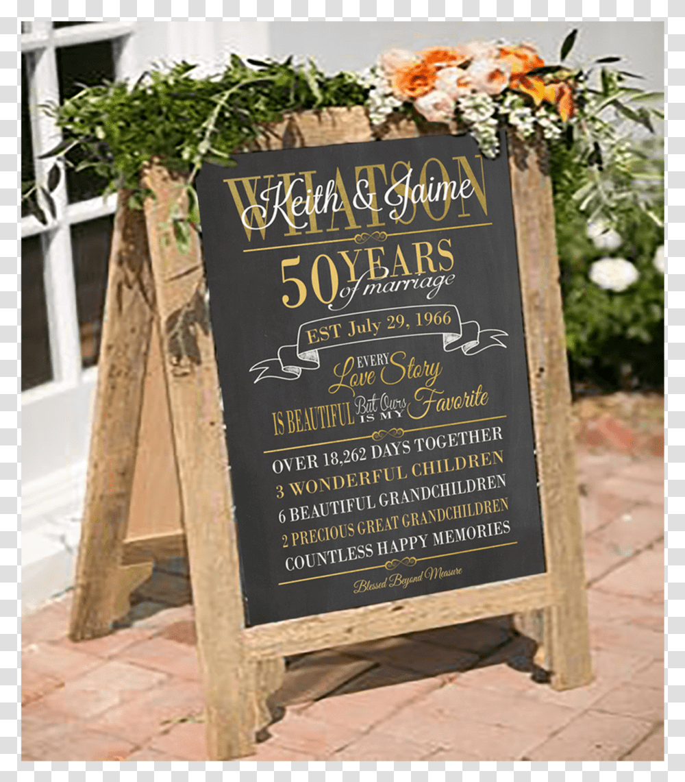 Happy 50th Anniversary Chalkboard Sign, Blackboard, Poster, Advertisement Transparent Png