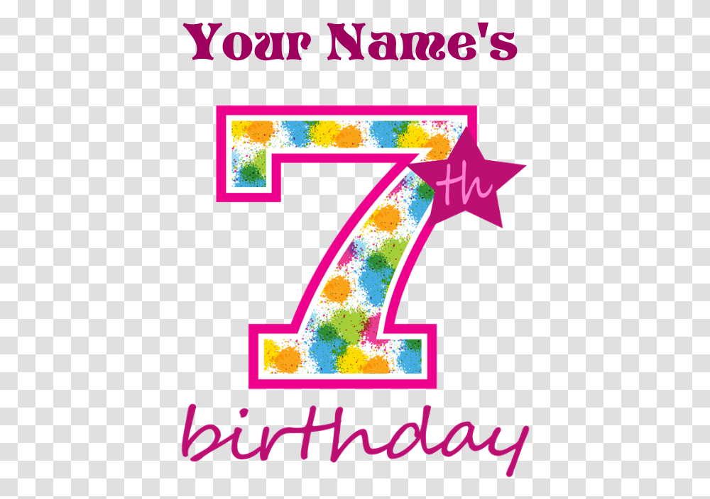 Happy 7th Birthday Full Size Download Seekpng 1st Birthday Mug Design, Number, Symbol, Text, Poster Transparent Png