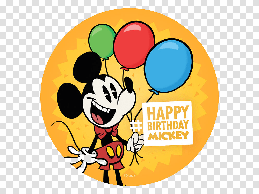 Happy 91st Birthday To Mickey Mouse Happy Birthday Mickey, Balloon, Poster, Advertisement, Paper Transparent Png