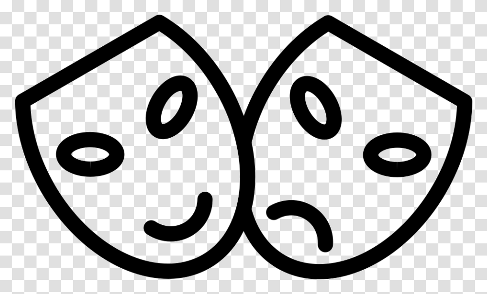 Happy And Sad Masks Icon Free Download, Stencil, Label Transparent Png