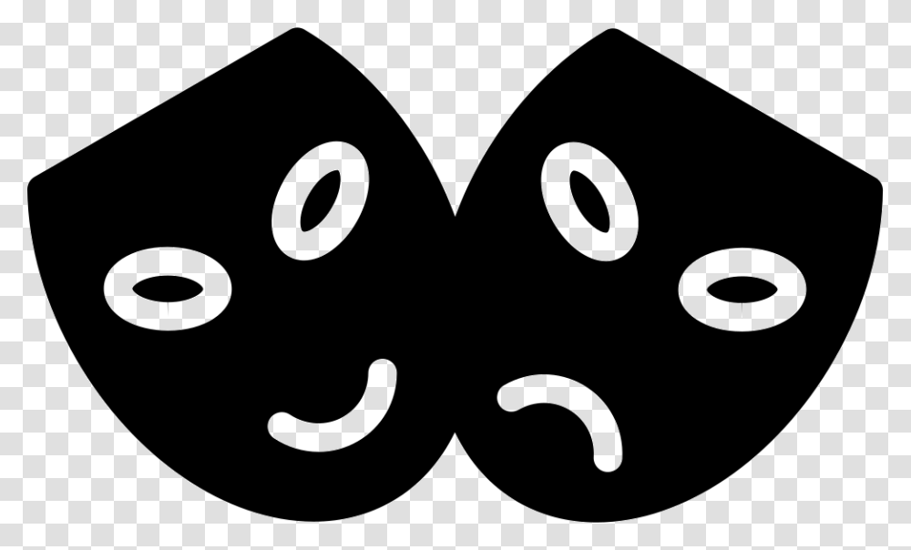 Happy And Sad Masks Icon, Stencil, Mustache, Heart, Texture Transparent Png