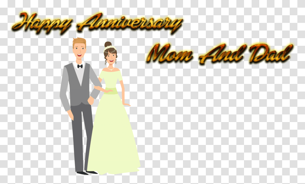Happy Anniversary Mom And Dad Background Wedding, Person, People Transparent Png