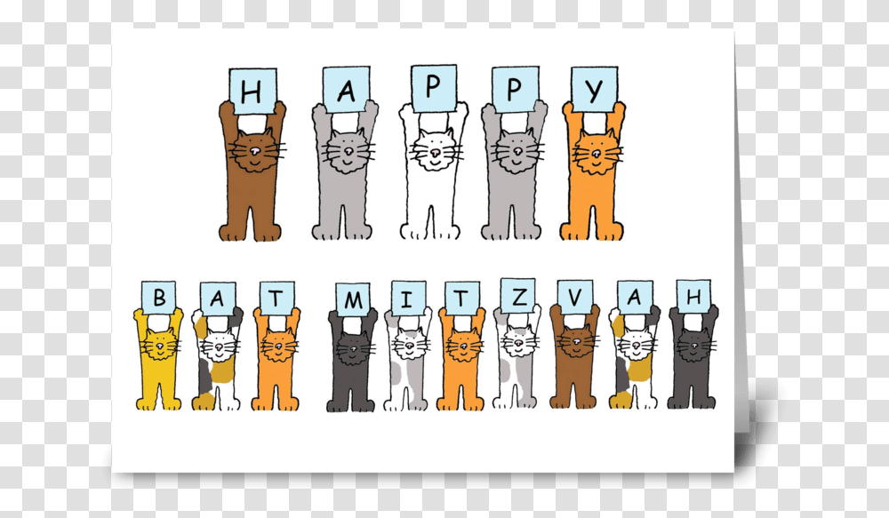 Happy Bat Mitzvah Cute Cats Happy New Home Cat, Building, Plot, Architecture, Bag Transparent Png