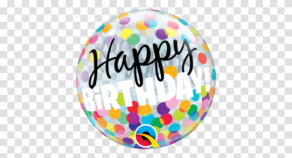 Happy Bday Colorful Dots Happy, Ball, Balloon, Confetti, Paper Transparent Png