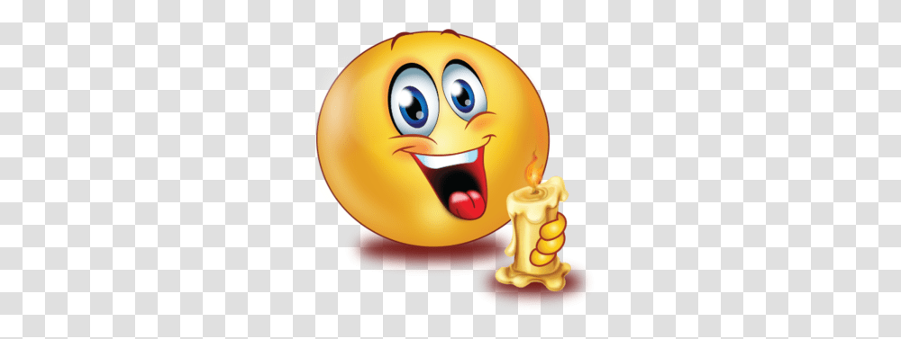 Happy Big Smile Holding Candle Emoji Birthday Emoji, Toy, Outdoors, Label, Text Transparent Png