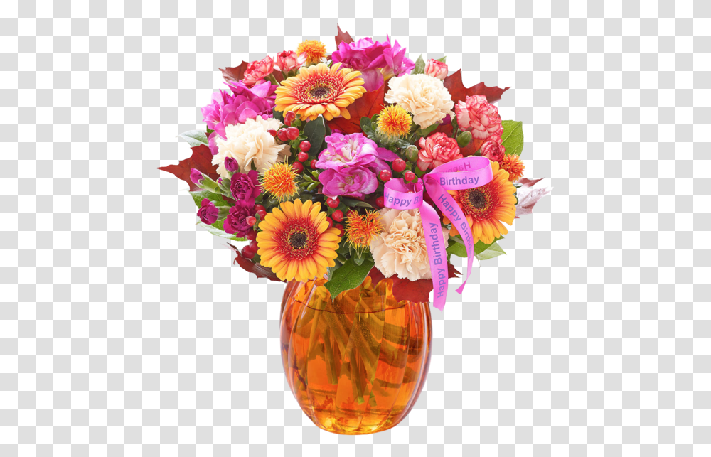 Happy Birthday Autumn Brights Globe Fall Flowers Friend Birthday, Plant, Flower Bouquet, Flower Arrangement, Blossom Transparent Png