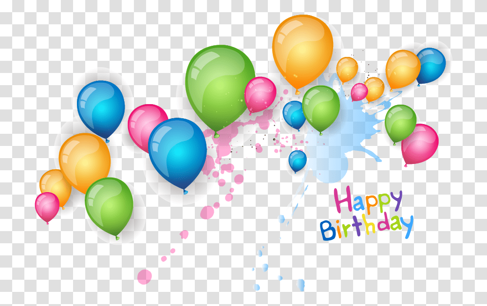 Happy Birthday Balloon Happy Birthday World, Paper, Confetti Transparent Png