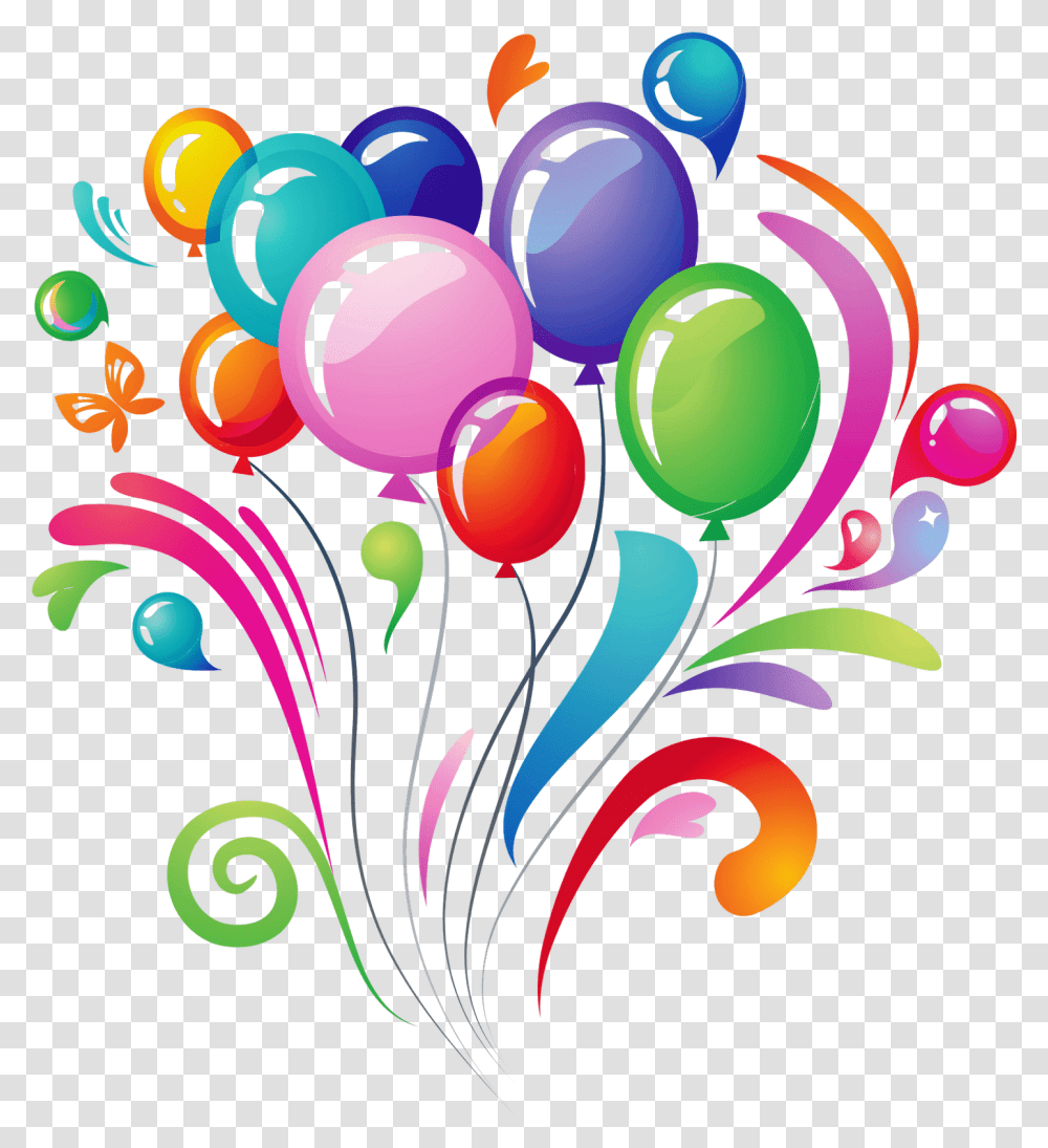 Happy Birthday Balloons Background Image Birthday, Graphics, Art, Floral Design, Pattern Transparent Png