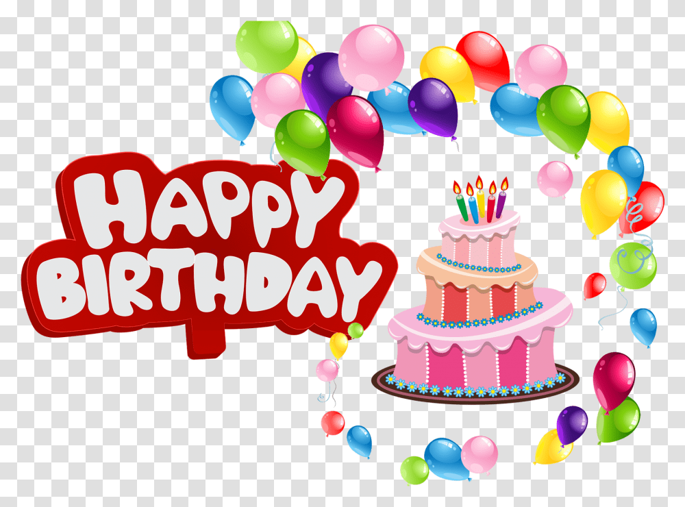 Happy Birthday Balloons Happy Birthday Balloons, Cake, Dessert, Food, Birthday Cake Transparent Png