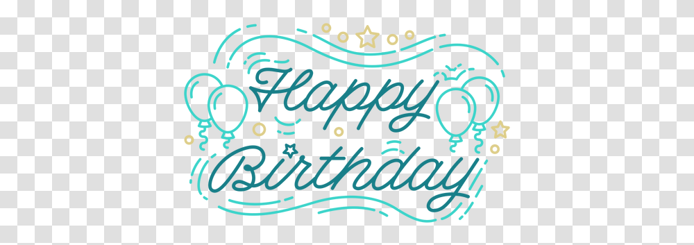 Happy Birthday Balloons Lettering Feliz Lettering, Text, Calligraphy, Handwriting, Alphabet Transparent Png