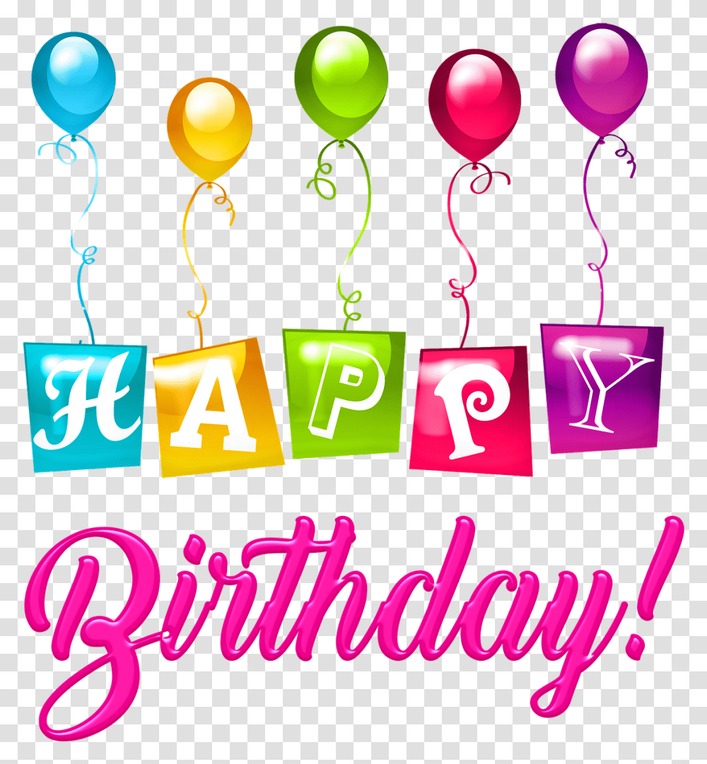 Happy Birthday Balloons Plastic Free Image On Pixabay Happy Birthday, Text, Alphabet, Number, Symbol Transparent Png