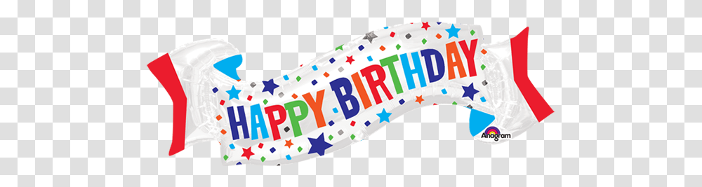 Happy Birthday Banner Foil Balloon, Label, Sticker, Food Transparent Png