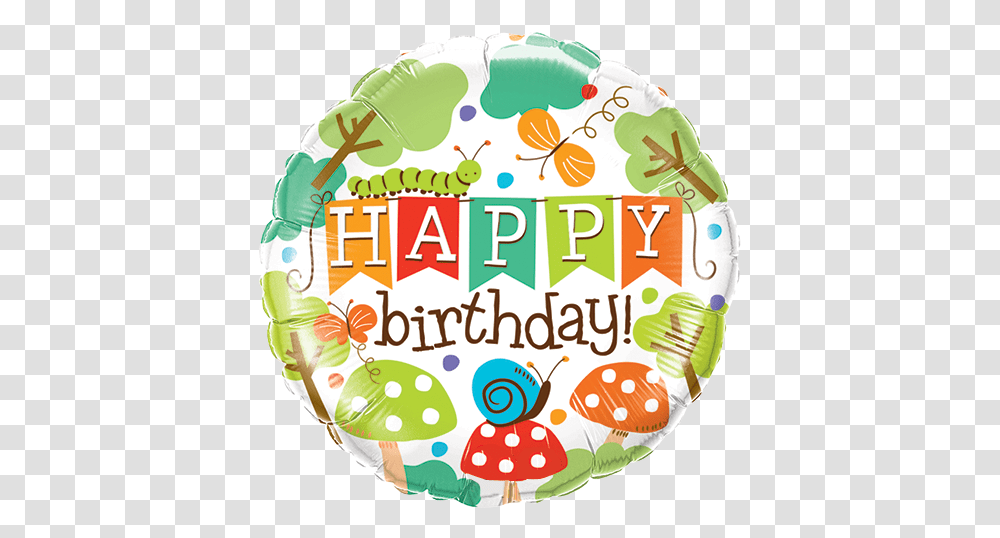Happy Birthday Banner Garden Balloon, Label, Text, Meal, Food Transparent Png