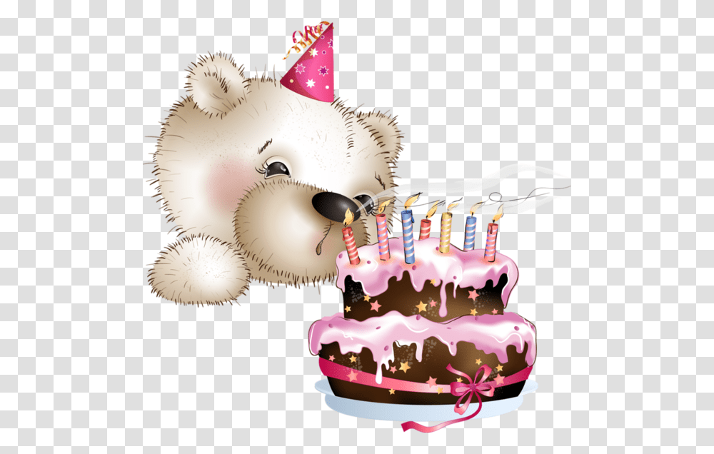 Happy Birthday Bear, Apparel, Party Hat, Birthday Cake Transparent Png