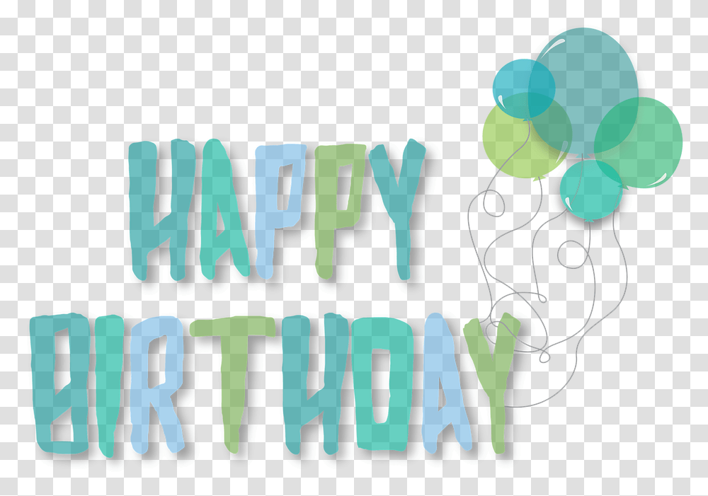 Happy Birthday Birthday Party Balloons Decorations, Alphabet, Floral Design Transparent Png