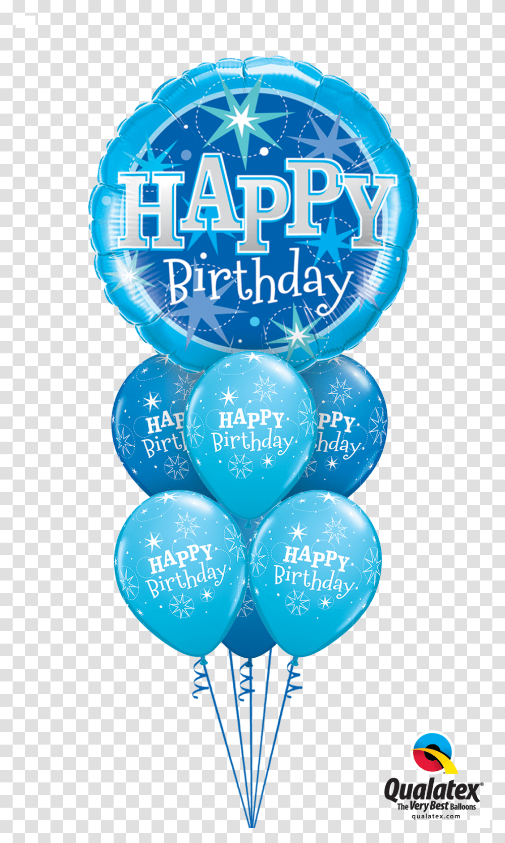 Happy Birthday Blue Bouquet Happy Birthday Blue Balloons, Advertisement, Poster, Paper, Flyer Transparent Png