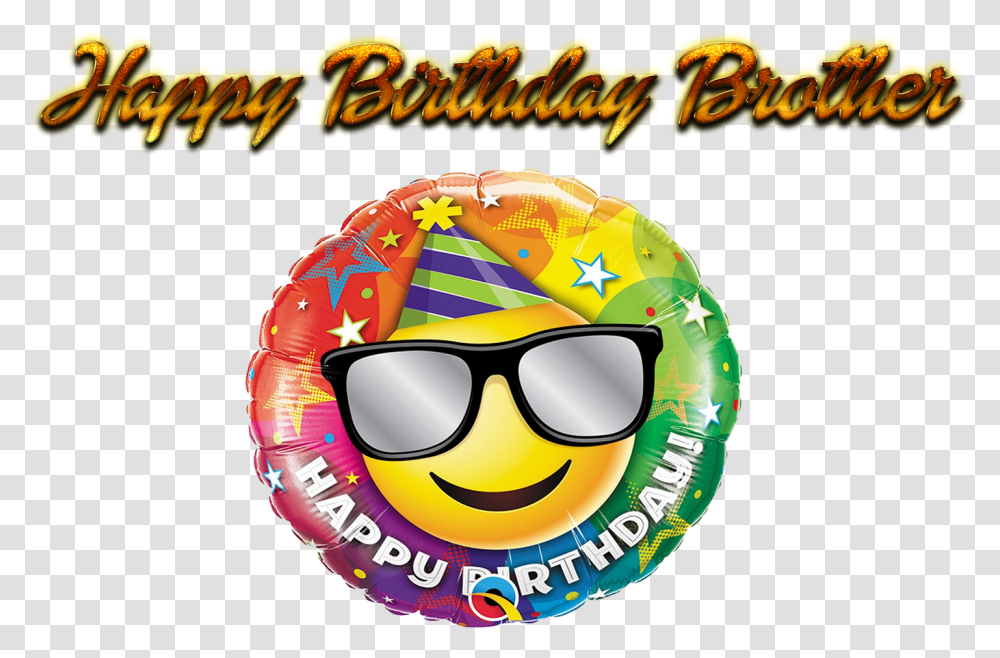 Happy Birthday Brother Background Smiley, Sunglasses, Label, Helmet Transparent Png