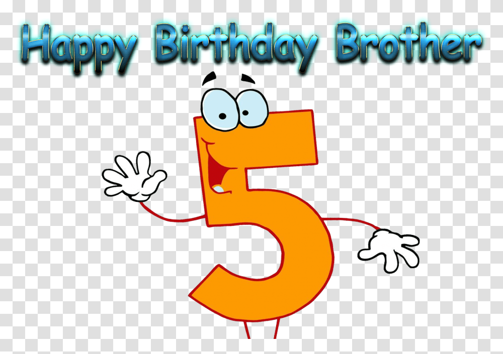 Happy Birthday Brother Free Pic Cartoon Numbers, Alphabet Transparent Png