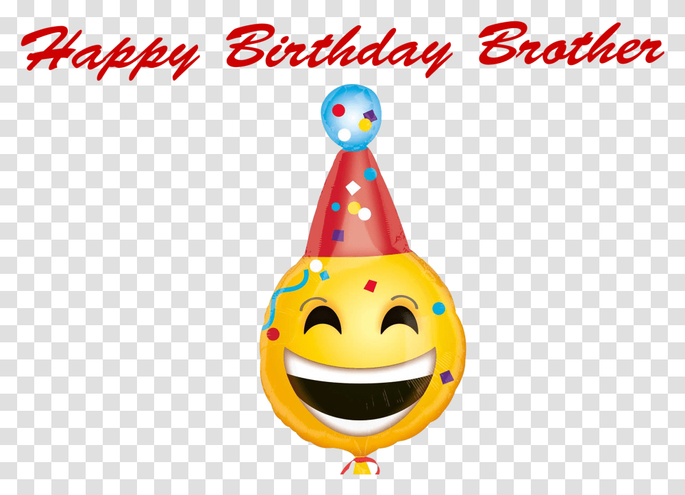 Happy Birthday Brother Photo Smiley, Apparel, Party Hat, Angry Birds Transparent Png