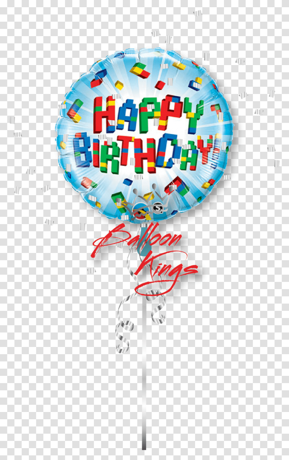 Happy Birthday Building Blocks 25541 Qualatex, Balloon, Poster, Advertisement, Paper Transparent Png