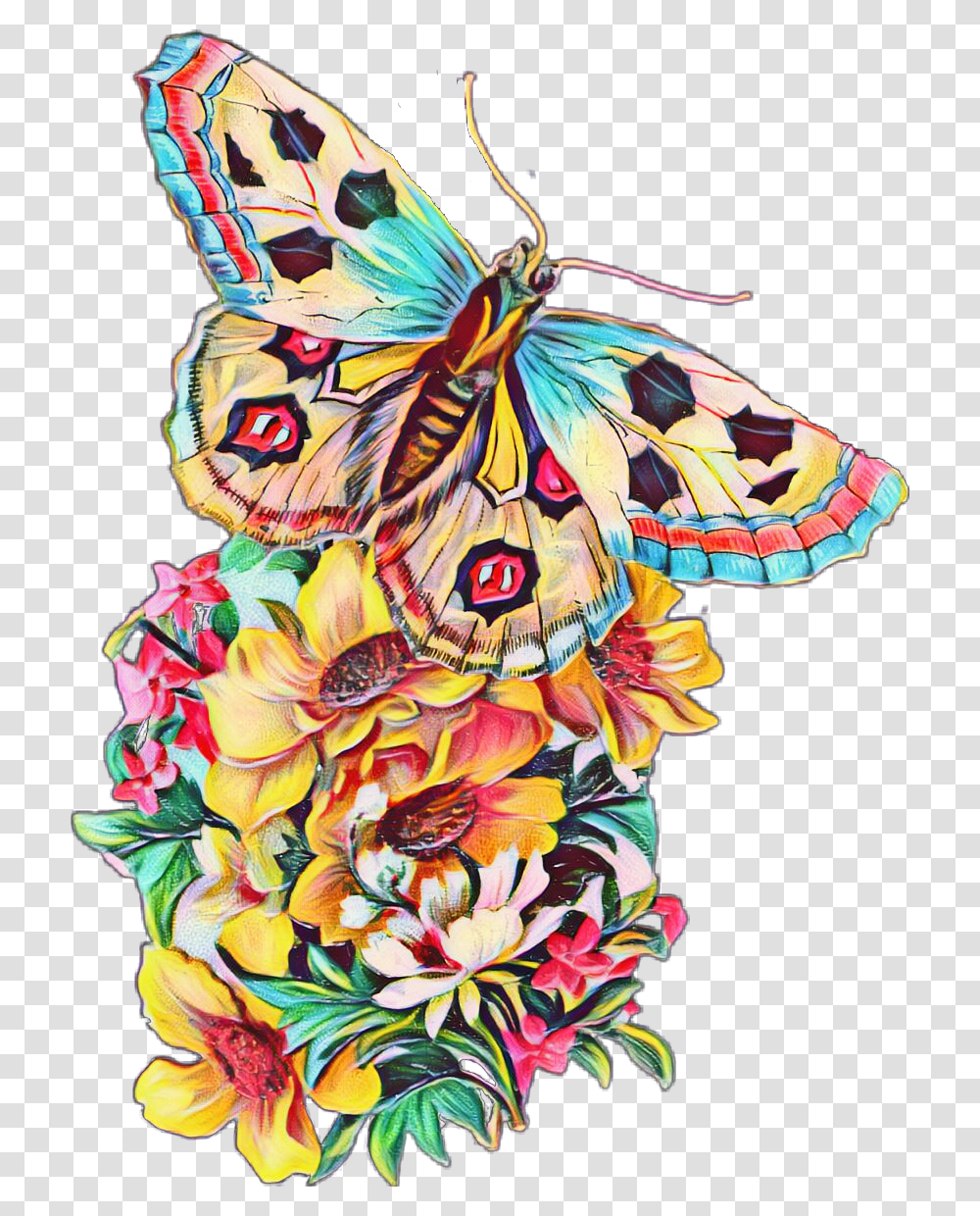 Happy Birthday Butterfly Bouquet, Floral Design, Pattern Transparent Png