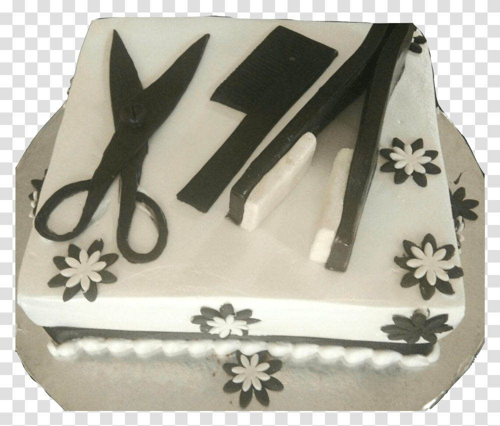 Happy Birthday Cake Birthday Cake, Dessert, Food, Scissors, Blade Transparent Png