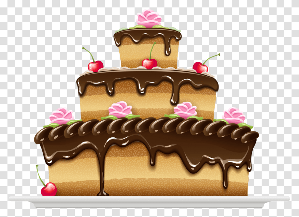 Happy Birthday Cake Clipart Background Cake, Dessert, Food, Icing, Cream Transparent Png