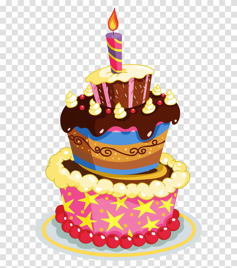 Happy Birthday Cake, Dessert, Food, Cream, Creme Transparent Png