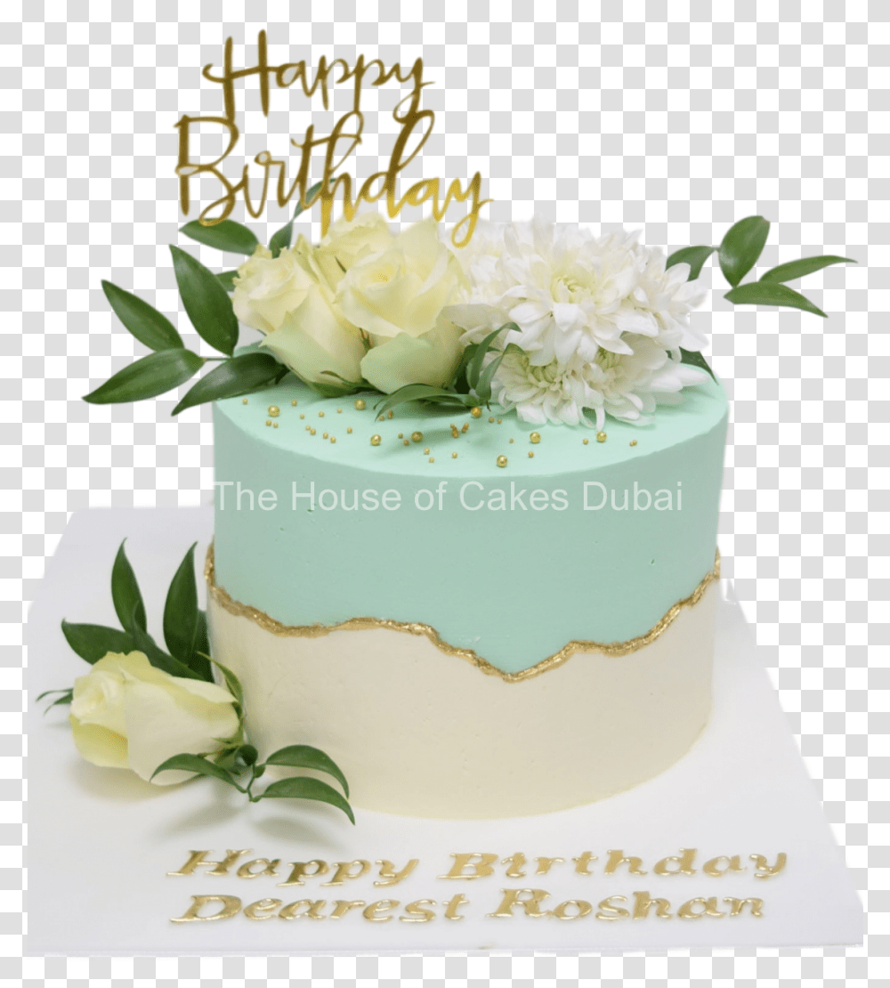 Happy Birthday Cake Flowers, Dessert, Food, Plant, Blossom Transparent Png