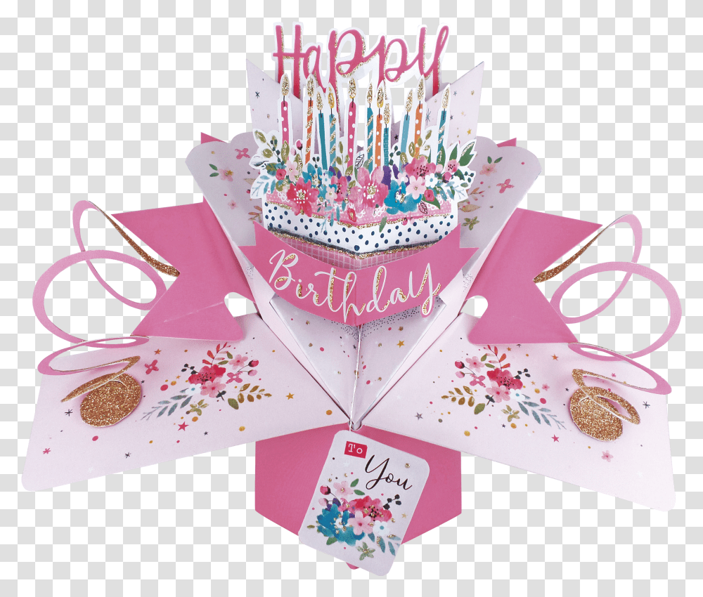Happy Birthday Cake Pop Up Greeting Card Pop Up Birthday Cards,  Transparent Png