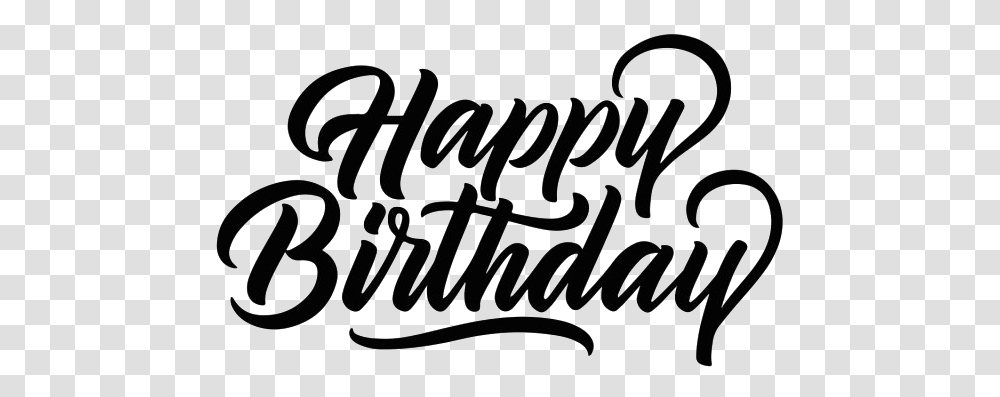 Happy Birthday Calligraphy File Logo With Laces, Handwriting Transparent Png