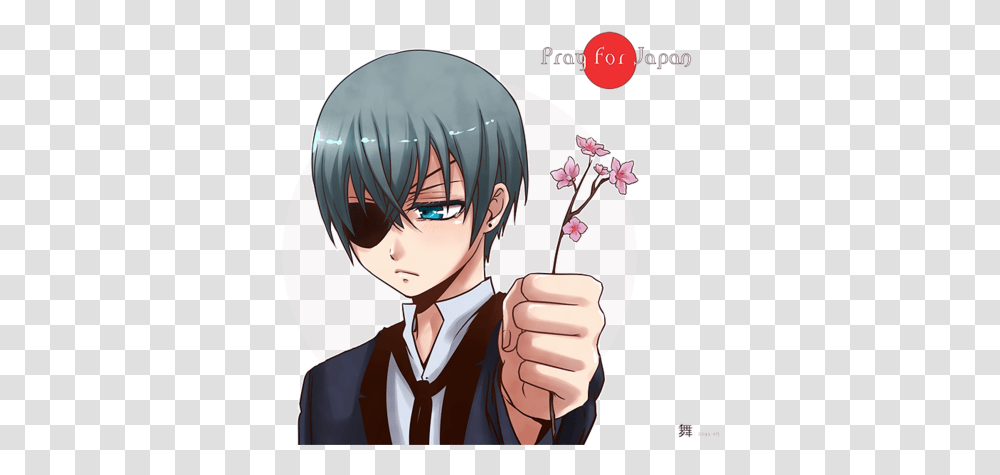 Happy Birthday Ciel Phantomhive Pray For Japan Anime, Helmet, Clothing, Apparel, Person Transparent Png