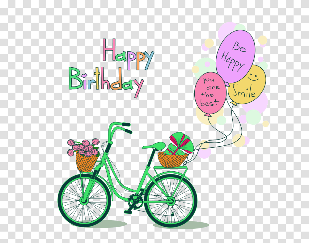 Happy Birthday Clipart Bicycle, Vehicle, Transportation, Bike Transparent Png