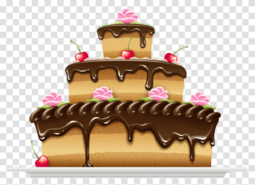 Happy Birthday Clipart Chocolate Cake Birthday Cake Birthday Cake Background, Dessert, Food, Icing, Cream Transparent Png