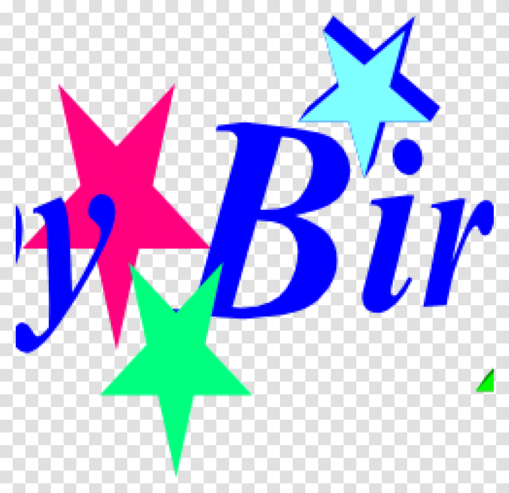 Happy Birthday Clipart For Free Vector And Clip Art Happy Birthday Text, Star Symbol, Poster, Advertisement Transparent Png