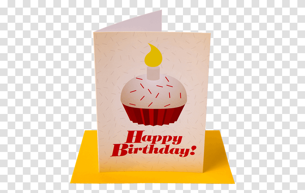 Happy Birthday Cupcake Greeting Card Cupcake, Cream, Dessert, Food, Creme Transparent Png