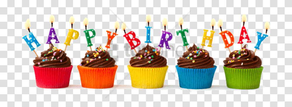 Happy Birthday Cupcakes Image Birthday Celebrations At Work, Cream, Dessert, Food, Creme Transparent Png