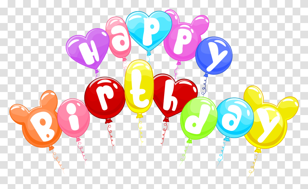 Happy Birthday Cute Clear Background, Balloon, Pin, Maraca, Musical Instrument Transparent Png