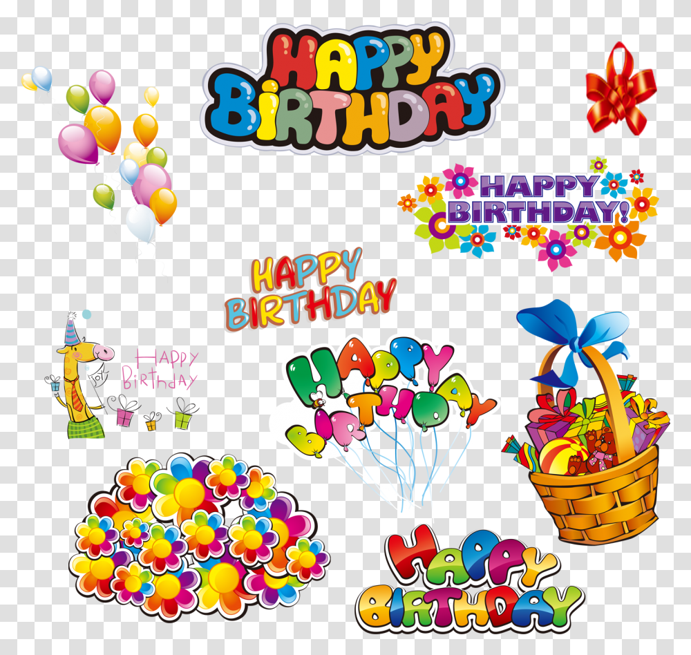 Happy Birthday Design Elements Free Background Happy Birthday Sticker, Flyer, Poster, Paper, Advertisement Transparent Png